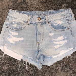 AEO Distressed High-Waisted Shorts